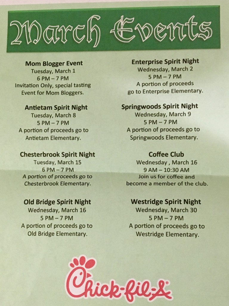 Chick fil A Newbies Upcoming Events Mom The Magnificent