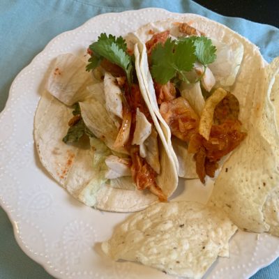 Spicy Fish Kimchi Tacos